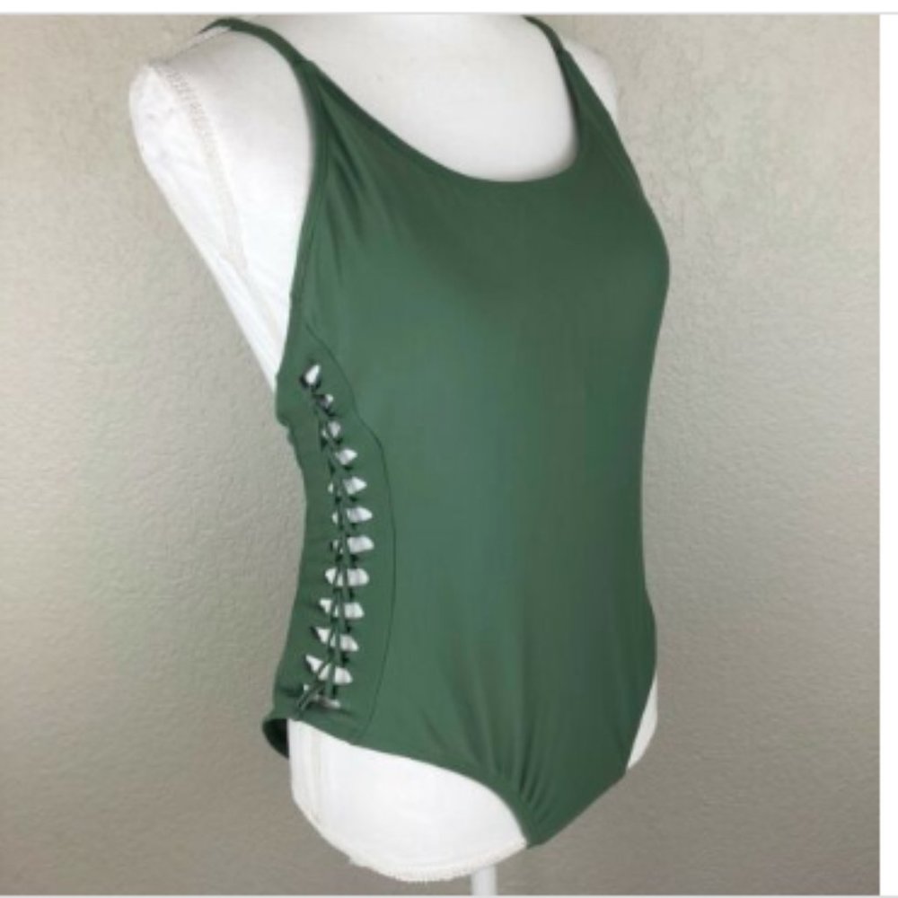 Xhilaration Swimsuit One Piece Woven Low Back